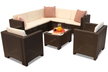 Technorattan-Ecksofa in der Garnitur Colorado Corner 7, braun Bica