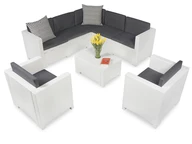 Technorattan-Ecksofa in der Garnitur Colorado Corner 7 weiß Bica