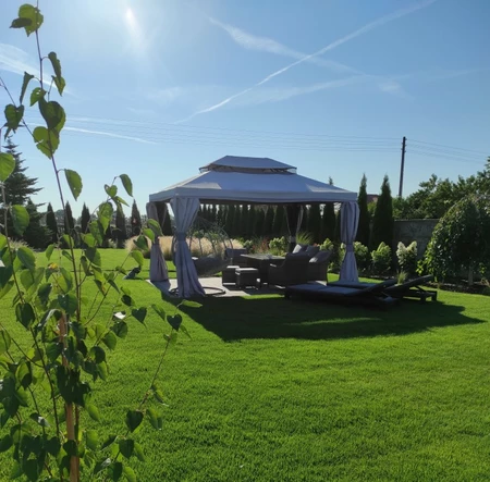 Dacheindeckung für den Pavillon Valencia 3x4m grau Garden Point