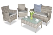 Calabria Garden Point Rattan-Set grau