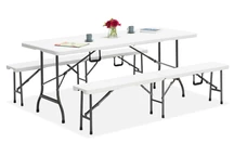 Catering-Klapptisch 180 cm + 2 Bänke