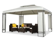 Gartenpavillon Malta, 3 x 4 m, cremefarben Garden Point