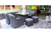 Polyrattan Poufs für das Toledo Set Anthrazit Garden Point - 2 Stück