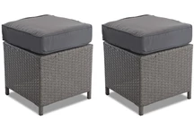 2er Set Parma Techno Rattan Hocker Anthrazit Garden Point