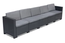  5-Sitzer-Technorattan-Sofa Colorado Anthrazit Bica
