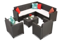 Eine Garnitur mit mit Ecksofa Nebraska Corner 7 braun Bica