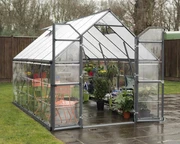 Graues Polycarbonat-Gewächshaus Balance Grey 2,42 x 3,66 m Palram