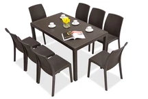 Houston / Virginia Gartenmöbel-Set aus braunem Polyrattan für 8 Personen Bica