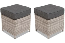 Parma grauer Rattan-Gartenhocker Garden Point