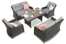 Polyrattan Gartenmöbel Toledo Apetito 6 Anthrazit Garden Point
