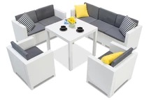 Polyrattan-Möbelset Colorado Dallas Fiesta 7 weiß Bica