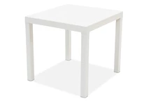 Quadratischer Technorattan-Tisch Dallas weiß Bica