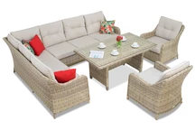 Tech-Rattan-Set Toledo Comida 7 beige Garden Point