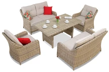 Techno-Rattan-Set Toledo Apetito 6 beige Garden Point