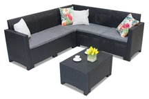 Technorattan-Ecksofa Nebraska Corner 5 Anthrazit Bica