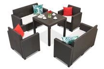 Technorattan-Garnitur mit dem Tisch Dallas Nebraska Comida 6 braun Bica