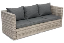 Technorattan-Sofa für drei Personen Sofa Roma Garden Point grau