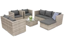Technrattan Gartenmöbel Roma Corner 8 Garden Point grau