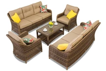 Komlpet aus luxuriösem Polyrattan Möbel Toledo Coffee 8 Bronze Garden Point