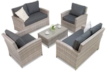 Parma Coffee 6 Tech Rattan Möbelset grau Garden Point