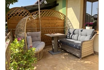 2-Sitzer-Sofa aus Technorattan Toledo Garden Point Cappuccino
