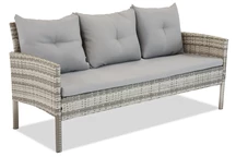 3-Sitzer Rattansofa Bari Garden Point hellgrau