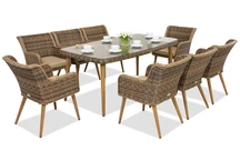 Cordoba Rattan Gartenmöbel für 8 Personen Garden Point braun