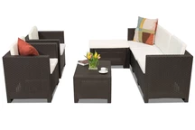 Couchtischgarnitur aus Technorattan Colorado Relax Corner 6 braun Bica