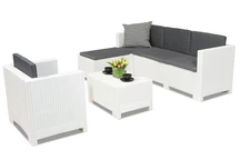 Couchtischmöbelgarnitur aus Technorattan  Colorado Relax Corner 5 weiß Bica