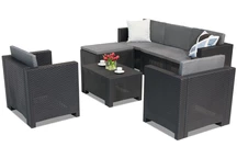 Couchtischmöbelgarnitur aus Technorattan Colorado Relax Corner 6 Bica anthrazit
