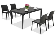 Elegantes Esstischgarnitur Oslo/Volga 4 Anthrazit Bica