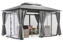 Gartenpavillon mit Moskitonetz Ibiza 3x4m anthrazitfarben Garden Point