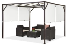 Metall-Terrassenpergola Santorini 3 x 3 m braun-weiß Garden Point