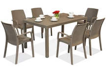 Möbel aus Technorattan Houston / Indiana für 6 Personen Bica Cappuccino