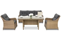 Polyrattan-Garnitur Toledo Apetito 5 Garden Point Melange