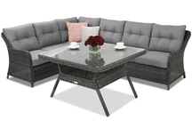 Polyrattan Gartenmöbel Toledo Comida 5 Angular Garden Point anthrazit