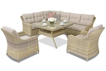 Polyrattan Gartenmöbel Toledo Comida 7 Angular Garden Point beige