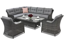 Polyrattan Gartenmöbel Toledo Comida 7 Lift Garden Point Anthrazit