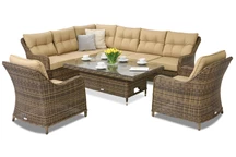 Polyrattan Gartenmöbel Toledo Comida 7 Lift Garden Point braun