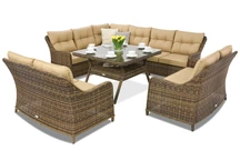 Polyrattan Gartenmöbel Toledo Comida 9 Angular Garden Point braun