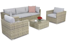 Polyrattan Gartenmöbel Venice Coffee 5 Garden Point grau