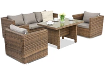 Rattan Gartenmöbel Roma Apetito 5 Garden Point braun
