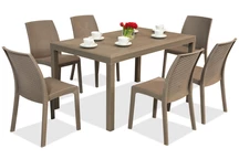 Technorattan-Möbelgarnitur Houston / Virginia Cappuccino für 6 Personen Bica