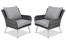 Technorattan-Sessel Bilbao Garden Point Anthrazit - 2er Set