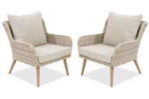 Technorattan-Sessel Bilbao Garden Point sand - 2er-Set