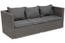 Technorattan-Sofa für drei Personen Roma Garden Point Anthrazit