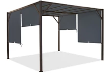 Terrassenpergola aus Metall, 3 x 3 m, Rahmen in Bronze + Dach in Anthrazit Garden Point