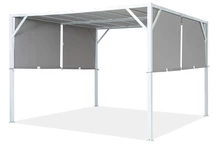 Terrassenpergola aus Metall Santorini, 3 x 3 m, weiß und anthrazit Garden Point