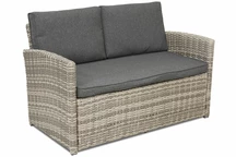 2er-Sofa aus Rattan Monaco Garden Point hellgrau