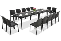 Elegantes Esstischgarnitur Oslo/Volga 14 Anthrazit Bica